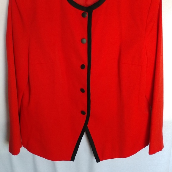 Joseph Feldman Red Jacket Black Trim - Picture 1 of 4